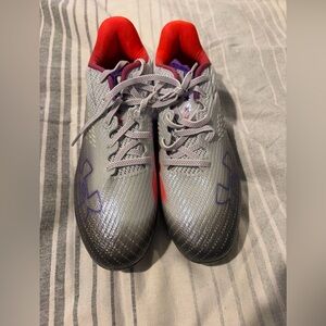 Under Armour Blur Smoke Halo Grey Metallic Women’s Football/lacrosse cleats.